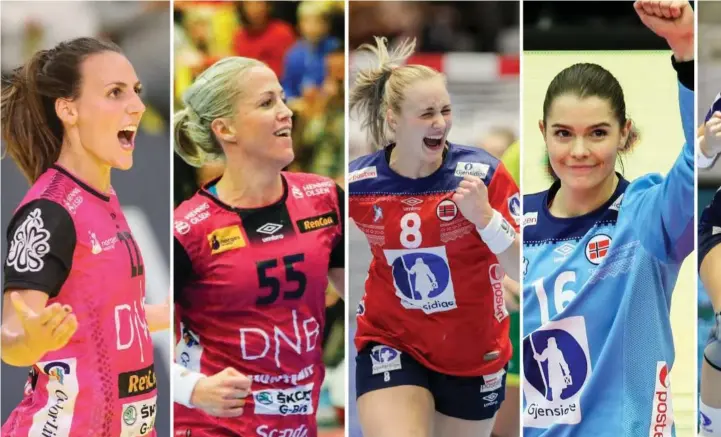  ?? FOTO: NTB SCANPIX/GEIR OLSEN/TOR ERIK SCHRØDER/VIDAR RUUD ?? Marta Tomac, Heidi Løke, Silje Waade, Andrea Austmo Pedersen, Malin Aune og Emilie Hegh Arntzen skal alle represente­re Norge i VM. Det tjener Vipers gode penger på.