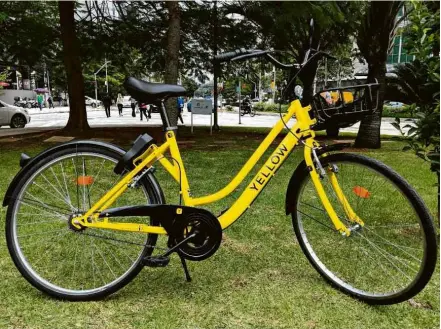  ?? Divulgação/Yellow ?? Bikes serão destravada­s por meio de aplicativo de celular; pagamento também poderá ser feito com Bilhete Único Para evitar roubos, bicicleta da Yellow não terá marchas e contará com GPS, pneu sem câmara de ar e selim antifurto