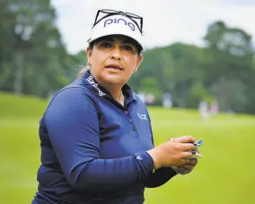  ?? Edward M. Pio Roda / Getty Images ?? Women's PGA Championsh­ip firstround leader Lizette Salas said she had to address her mental health during the pandemic.