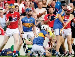  ??  ?? REBEL YELL: Cork were comfortabl­e 2-23 to 1-13 winners over Tipperary in the Munster final at Páirc Uí Chaoimh last month