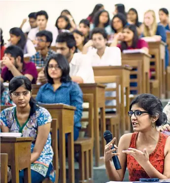  ??  ?? A class in session during last year’s King’s College Summer School at the University of Delhi