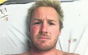  ??  ?? Surfer Andrew Cotton posted an update from his hospital bed