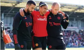  ?? Photograph: Richard Sellers/PA ?? Manchester United defender Gabby George tore an ACL for the second time in her career during Sunday’s 1-1 draw with Leicester.