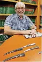  ??  ?? Charles Lamb with his knife collection.