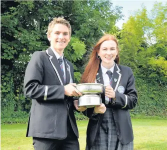  ??  ?? School dux Clare McDonald and Matthew Deighan