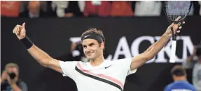  ?? LUTTIAU NICOLAS/PRESSE SPORTS-USA TODAY SPORTS ?? With the straight-set victory in the Australian Open, Roger Federer improved to 20-6 against Tomas Berdych overall.