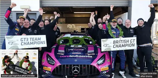  ?? ?? Steller pair high five after GT4 title
Loggie took title after drama