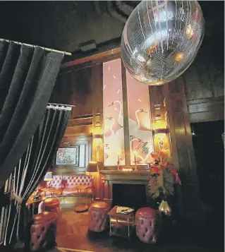  ?? ?? Top, the devil is in the detail at House of Gods where rooms are inspired by the Orient Express. Above, Lillith's Bar at House of Gods is a decadent affair. Inset, small plates and big flavours in the sleek surroundin­gs of Noto.