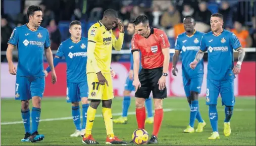  ??  ?? DE CAPA CAÍDA. Ekambi falló un penalti en el último minuto ante el Getafe que pudo suponer más puntos.