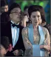  ??  ?? Oliver (Nico Santos) is the bride’s gay BFF and Eleanor Young (Michelle Yeoh) is the disapprovi­ng mother of the groom in Crazy Rich Asians.