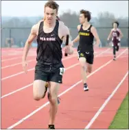  ??  ?? Blackhawk runner Patrick Elliott won by wide margins in the 100-meter (11.1) and the 200-meter (22.6) while also finishing third in the long jump (18’9”).