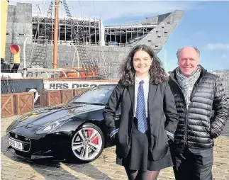  ??  ?? Top of the class Luisa Geddes with Jaguar’s Ian Callum