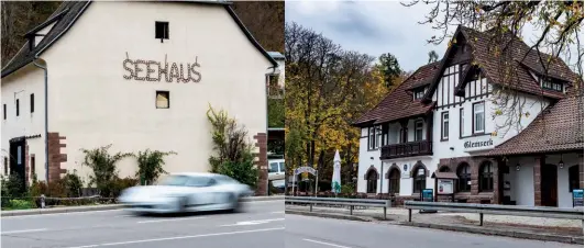  ??  ?? Seehaus building and Glemseck Tavern are Solitude trackside landmarks