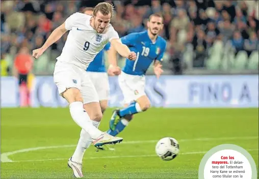  ?? MASSIMO PINCA / AP ?? Con los mayores. El delantero del Tottenham Harry Kane se estrenó como titular con la selección inglesa el pasado martes ante Italia