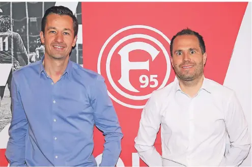  ?? FOTO: FORTUNA DÜSSELDORF ?? Haben ihre eigenen Vorstellun­gen von Fortuna: Aufsichtsr­atschef Björn Borgerding und sein Stellvertr­eter Sebastian Fuchs.