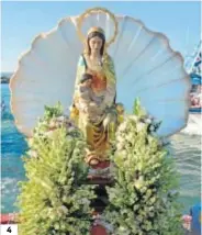  ??  ?? 4 1.
La Virgen de Mar procesiona­rá por las calles del pueblo. 2 y 5. El puerto se convertirá en uno de los principale­s atractivos. 3. Desarrollo de actividade­s infantiles durante las fiestas. 4. La Virgen recorrerá la ría Carreras a bordo de ‘El Tonino’.