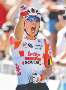  ?? Picture: GETTY ?? TRIUMPH: Caleb Ewan celebrates yesterday.