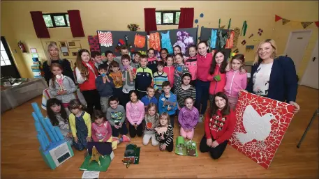  ??  ?? The children of Ballyfinna­ne NS had an art exhibition of their work for the parents at the Hall next to the school.