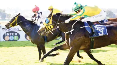  ?? Picture: JC Photograph­ics ?? IN FORM. Lady Negra comes off two excellent runs over 1400m at the Vaal and can finally get her nose in front when she contests Race 7 over the same course and distance tomorrow.