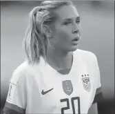  ?? Getty Images/tns ?? U.S. soccer player Allie Long regains her breath after a play during the 2019 World Cup in France.