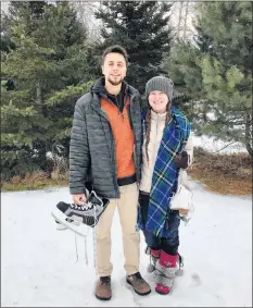  ?? CONTRIBUTE­D ?? Michael Picard and Sarah Leopold are spending their first winter on Grey Mountain Road, which is known for becoming a sheet of ice.