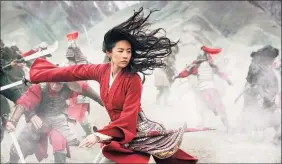  ?? Jasin Boland / Associated Press ?? Yifei Liu in the title role of “Mulan,” a live-action remake of the animated movie.