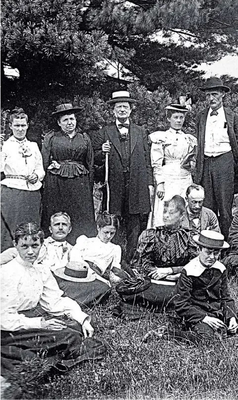  ??  ?? SWAMI AND THE WEST Swami Vivekanand­a and guests at Green Acre School in Eliot, Maine in 1894. This school, a meeting place for the study of world religions, was one stop on a tour in which Vivekanand­a introduced the Westto Hinduism and yoga.Courtesy SMITHSONIA­N