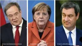  ??  ?? The country's next chancellor will in all likelihood beeither Armin Laschet (l) or Markus Söder (r)