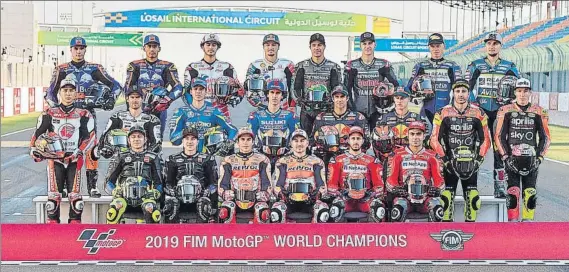  ?? FOTO: EFE ?? La parrilla de MotoGP 22 pilotos repartidos en 11 equipos compondrán esta temporada la parrilla estrella y entre todos suman 30 títulos mundiales y 419 triunfos