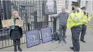  ?? ?? Downing Street protest as PM is fined over lockdown party