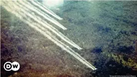  ??  ?? De 1962 a 1971, el ejército estadounid­ense roció defoliante sobre los bosques de Vietnam para evitar que las fuerzas comunistas aprovechas­en la cobertura y fuentes de alimentos de la selva.