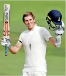  ??  ?? Zak Crawley celebrates his century - Reuters