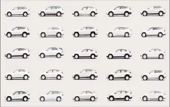  ?? ?? Twenty Five SUV’s that remarkably look like each other. (Source Adrian Hanft, User Zero, via The Age of Average)