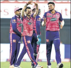  ?? BCCI ?? RR leg-spinner Yuzvendra Chahal returned figures of 4/41 against LSG to become this IPL’S leading wicket-taker with 11 scalps.