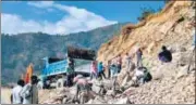  ?? HT ARCHIVE ?? Widening of the Char Dham road going on in 2018. It a project to widen nearly 900 kilometers of hill roads to improve access to pilgrimage spots in Uttarakhan­d.