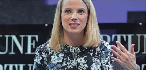  ?? JUSTIN SULLIVAN, GETTY IMAGES ?? Yahoo began soliciting bids after shareholde­rs voiced concerns about CEO Marissa Mayer’s four-year turnaround plan.