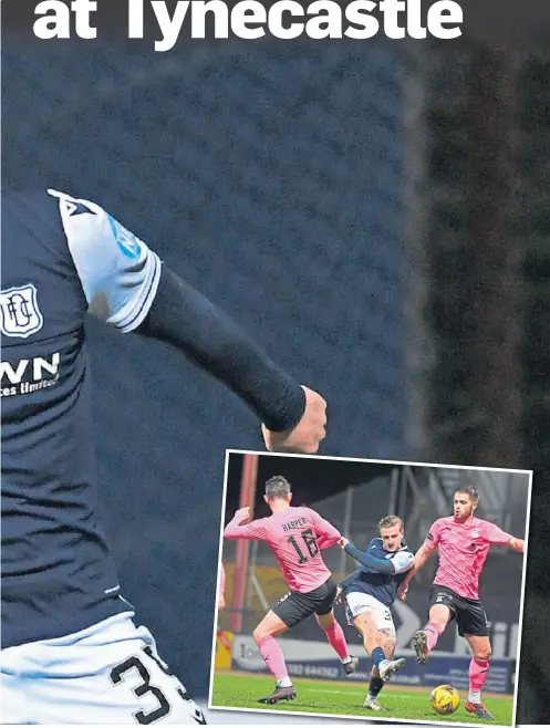  ??  ?? over Inverness Caledonian Thistle at Dens Park on Tuesday.