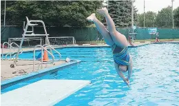  ?? GRAHAM HUGHES ?? Beaconsfie­ld has had to take out diving boards at some outdoor community pools because of provincial regulation­s.