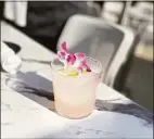  ?? Lindsay Potter / Contribute­d photo ?? East End’s “Cactus Rose” created for Greenwich Cocktail Week 2022, is a drink blending Casamigos blanco, lime juice, sparkling rose syrup and Lillet.