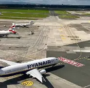  ??  ?? Planes on the tarmac at Dublin Airport