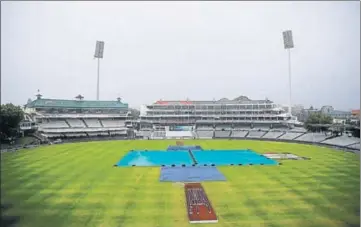  ?? AFP ?? Heavy rain through Sunday prevented play on the third day of the first Test in Cape Town.