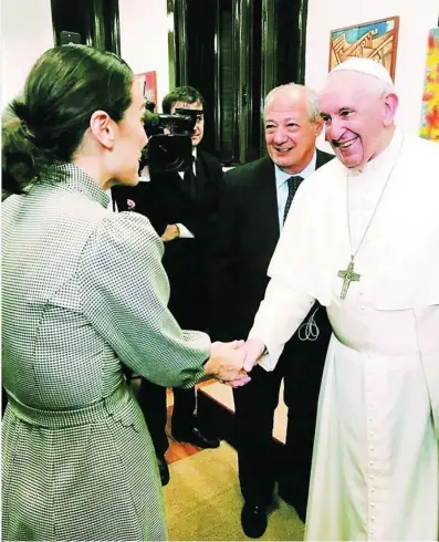  ?? INSTAGRAM ?? Tamara Falcó, en diciembre de 2019, durante su encuentro con el Papa en Roma