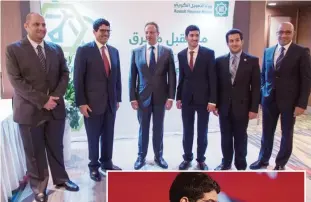  ??  ?? Kuwait Finance House Group CEO Mazin Al-Nahed is surrounded by some students and members of the diplomatic corps.