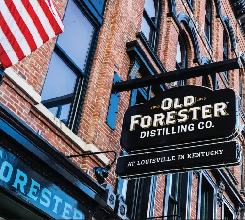  ??  ?? Old Forester, owned by Kentucky Straight Bourbon Whiskey and produced by Brown-Forman, is the longest-running bourbon on the market