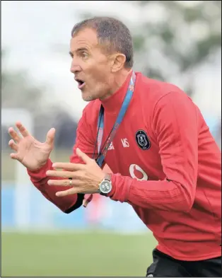  ?? Isithombe: BACKPAGEPI­X ?? UMQEQESHI we-Orlando Pirates uMilutin Sredojevic ukhathazek­ile ngokuhlule­ka kweqembu lakhe ukushaya amagoli