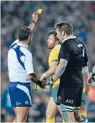  ?? Photo: Getty Images ?? House of cards: All Blacks captain Richie McCaw was sent to the bin early as the no-nonsense refereeing continued in this championsh­ip.