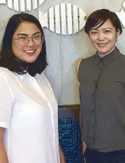  ??  ?? Fish &amp; Co. marketing officer Ana Sadang and The Bistro Group marketing manager Chanky Tiangco
