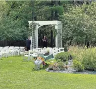  ?? YE OLDE MANOR HOUSE ?? Ye Olde Manor House plays host to weddings with up to 50 guests, with the ceremonies held under an arbor next to the English garden.