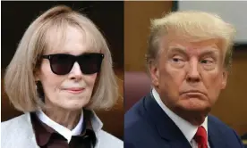  ?? Betancur/AFP/Getty Images ?? E Jean Carroll and Donald Trump. ‘The fact that Mr Trump sexually abused – indeed, raped – Ms Carroll has been conclusive­ly establishe­d,’ the judge has said. Photograph: Kena