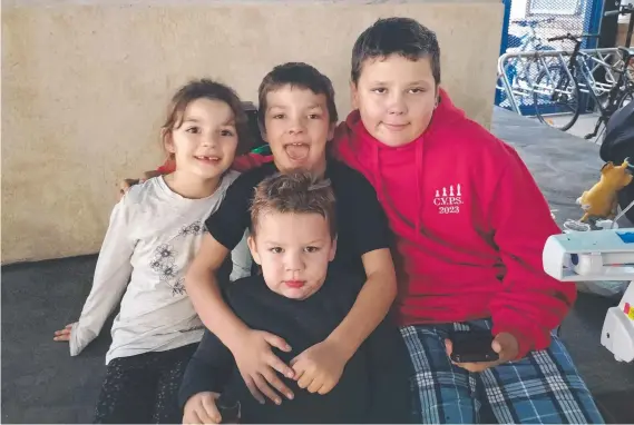  ?? ?? Kyran Cook-Wright, far right, with his siblings Kaycee, Karter (front) and Keegan. Picture: Supplied